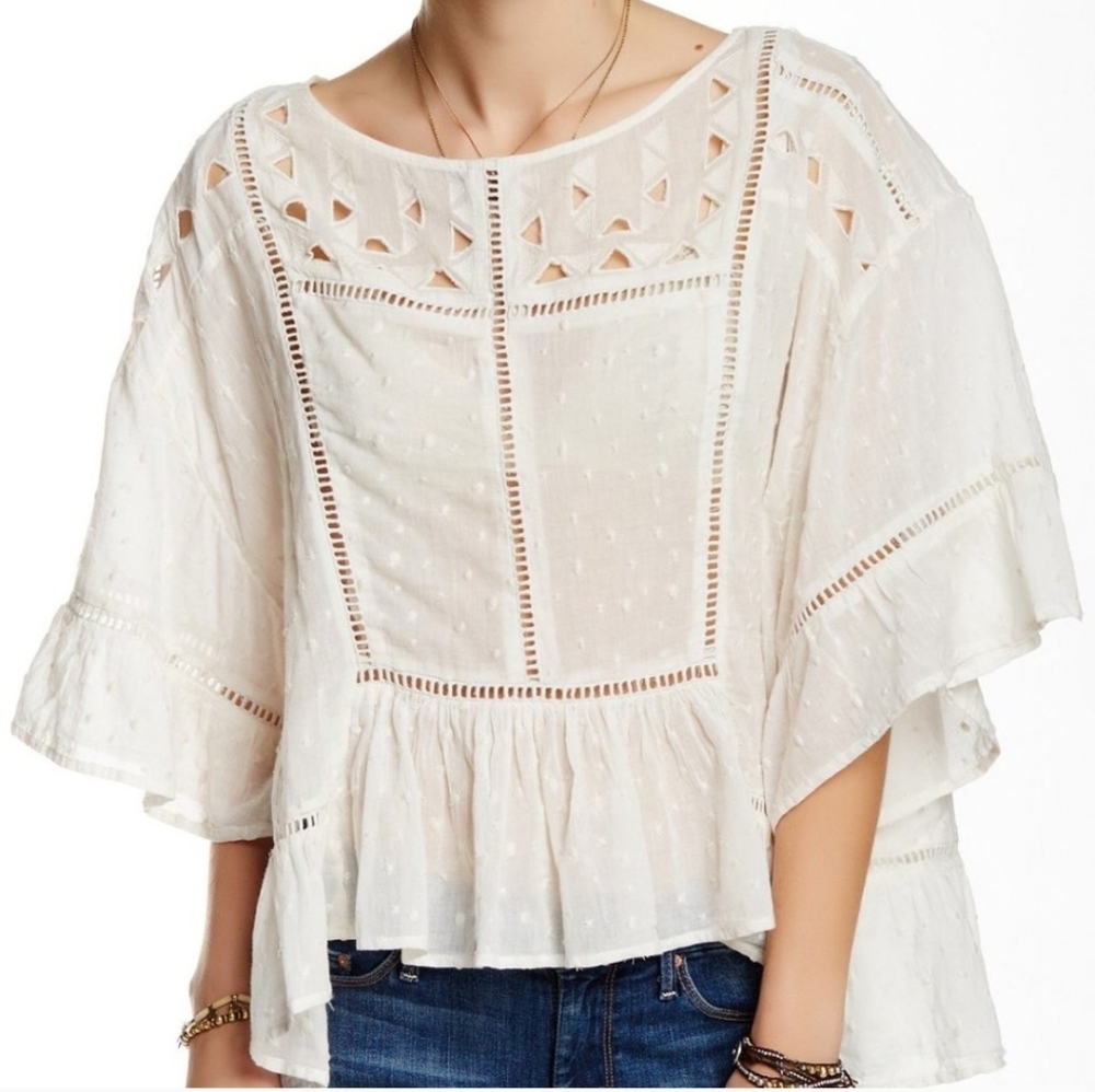 Free People Beautiful Dreamer Oversized Boho Top Size XS